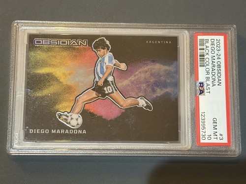 Diego Maradona #3 2023 Panini Obsidian Black Color Blast card