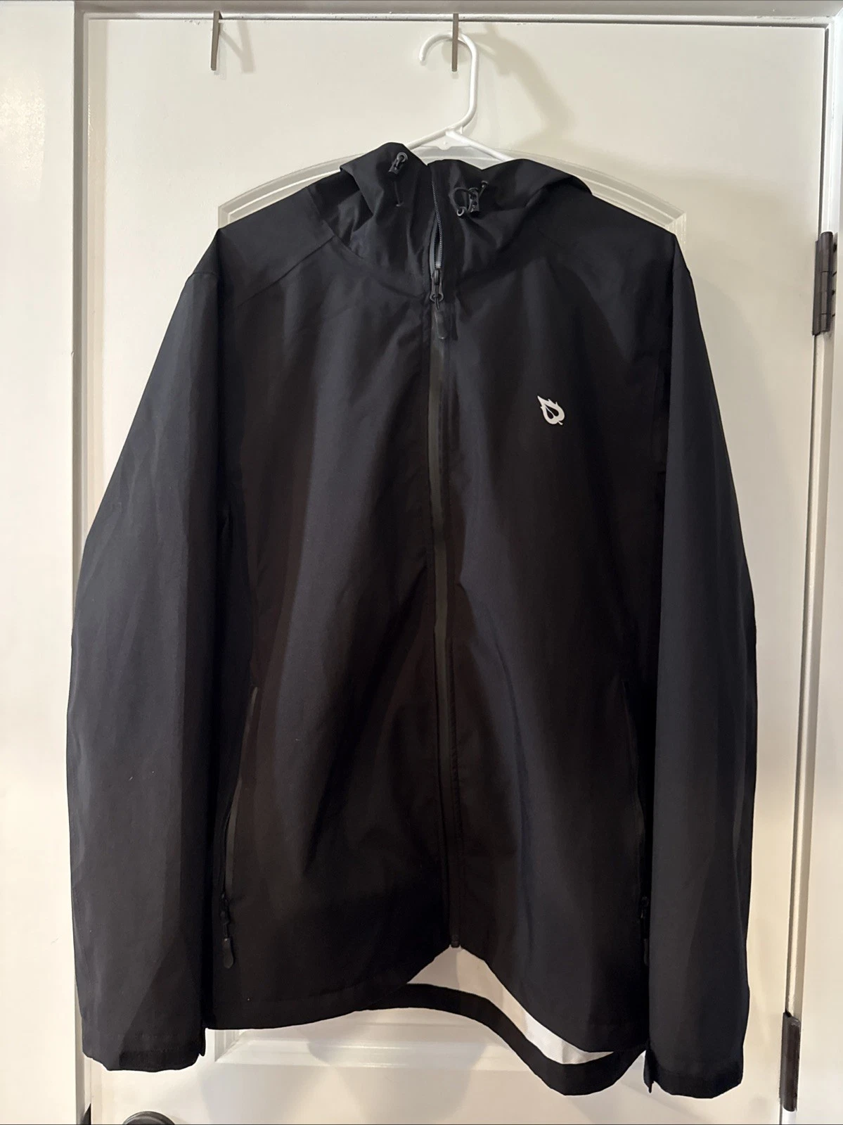 Baleaf Men's Hooded Rain Jacket Waterproof, Reflective, Packable, Size Large /
