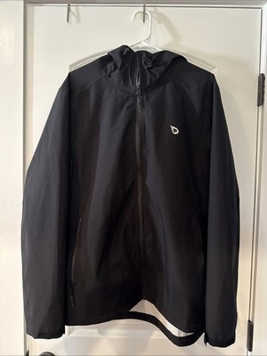 Baleaf Men's Hooded Rain Jacket Waterproof, Reflective, Packable, Size Large /
