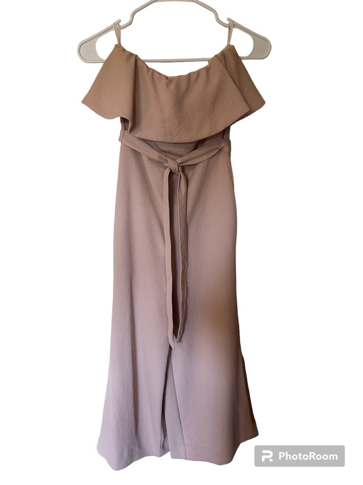 Babaton Aritiza Women’s Blush Pink Jumpsuit Strapless Ruffle Wide Leg Size 00