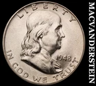 1948 Silver Franklin Half Dollar - FBL - Uncirculated  Lustrous  #J8184