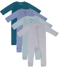 Baby Footless Pajamas,Zip Closure Long Sleeve Romper,Infant Clothes Pjs 4 Pcs...