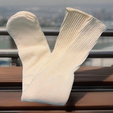 VTG Tube Socks 21 White USA Made Acrylic Sports 80s 90s Classic Men's