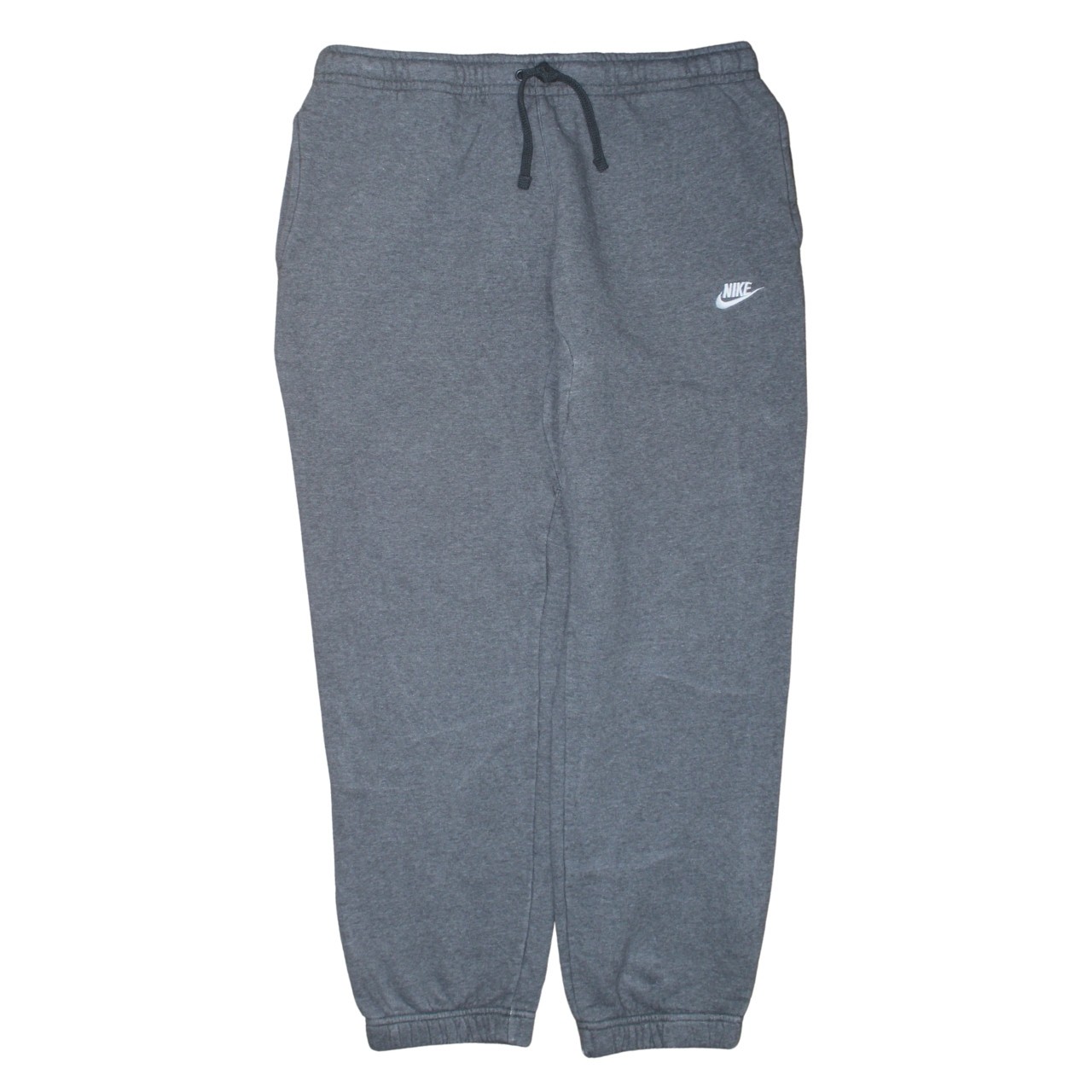 Nike Mens Joggers Grey Fleece Sweatpants Embroidered Swoosh Cuffed Relaxed XL