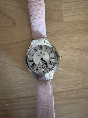 ++Women s Philip Stein Watch White Mother of Pearl Dial 28 Mm Steel 44-FMOP