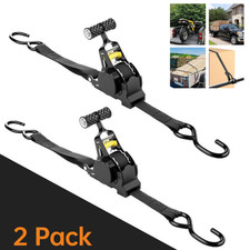 12 Pack 10ft Retractable Ratchet Tie-down Straps 1500lbs Heavy-duty S-hook
