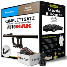 Für MAZDA 6 Kombi Typ GJ, GL Anhängerkupplung abnehmbar +eSatz 7pol uni 18- NEU