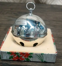 Wallace 1983 Annual Sleigh Bell Xmas Ornament Sterling Plated, New In Box