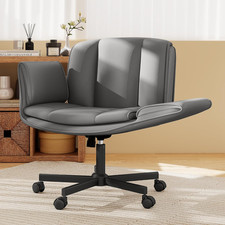 Chic Criss Cross Office Chair with Wheels, Armrests Adjustable Height