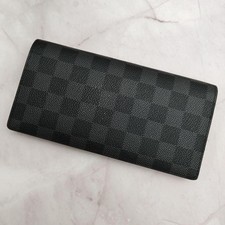 Louis Vuitton Damier Graphite Portefeuille Brazza N62665 Long Wallet from japan
