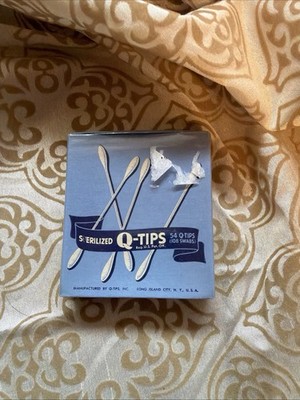 Vintage Sterile Q Tips Swabs 54 Total In Sealed Box Made In The USA New Not Used