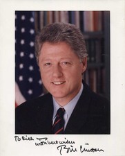 Bill Clinton 42nd US PRESIDENT autograph, signed photograph