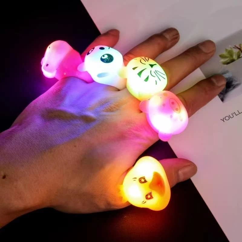 18 Pcs LED Light up Ring - Colorful Flashing Bumpy Rings Finger Toys Novelty Glo - Image 2 of 4