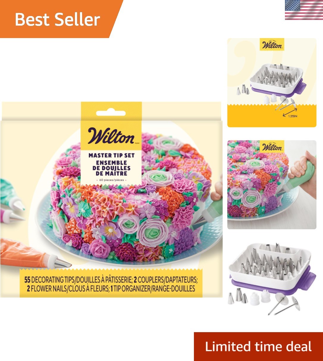 Versatile 55-Piece Stainless Steel Piping Tips Set for Cakes, Cupcakes, and More