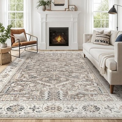 Area Rugs 6x9 for Living Room - Washable Soft Large Vintage Rug