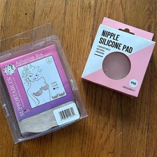 Reusable Silicone Nipple Covers and Adhesive Support Bra Set - Pink and White