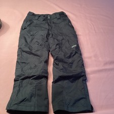 REI Kids Snow Pants Black Fleece Lined Upper Size M 10-12