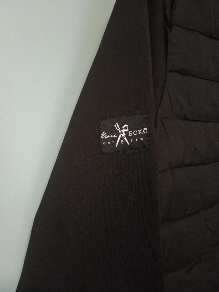 Marc Ecko PARA HOMBRES Chaqueta de Bombardero con Cremallera Cuello de Banda L Abrigo de Calle Urbano Acolchado Foto 3 de 4