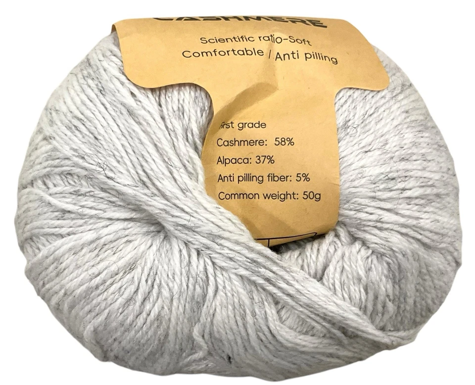 8 шариков кашемировой пряжи альпака светло-серые против пиллинга 1,8 унции каждый - Изображение 2 из 2