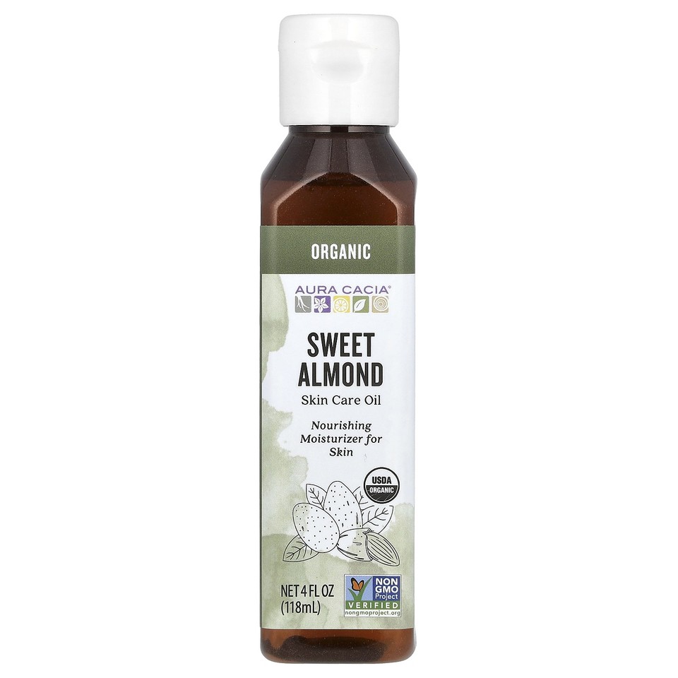 Organic, Skin Care Oil, Sweet Almond, 4 fl oz (118 ml)