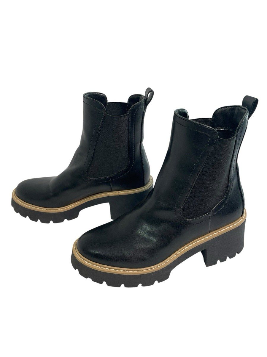 Dolce Vita Tobias Black Leather Chelsea Ankle Boot Round Toe  display picture 2