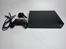 Microsoft Xbox One X 1TB ? Black ? With Controller & Cables ? Light Scratches