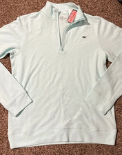 NWT Vineyard Vines Boys Large 16 Quarter Zip pullover light baby blue