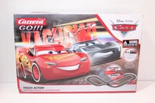 CARS -Carrera Go!!! Disney Pixar Racing Slot Car Set 1:43 Scale TESTED- COMPLETE