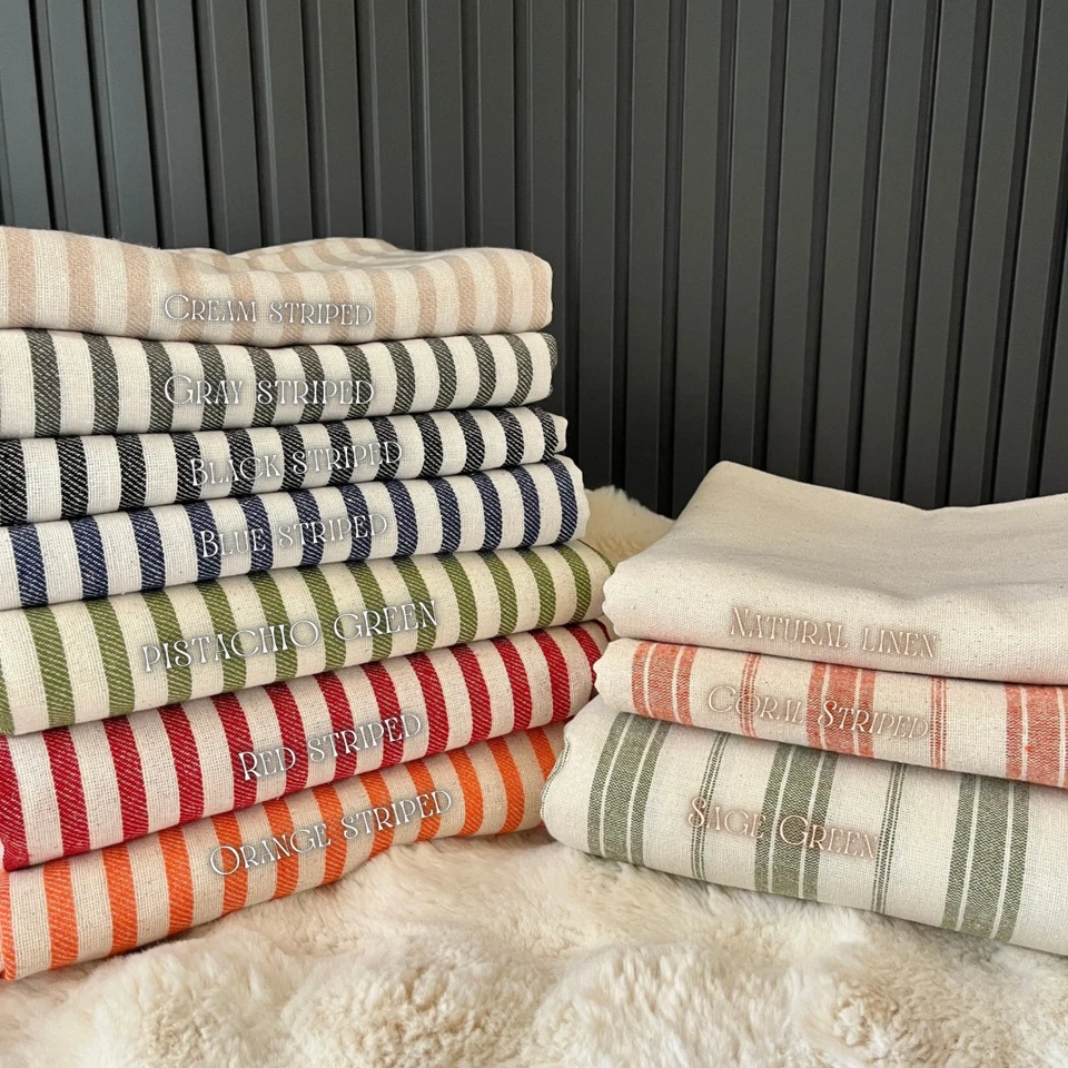 Tela de lino verde por yarda, tela de lino lavado para coser ropa Foto 2 de 2