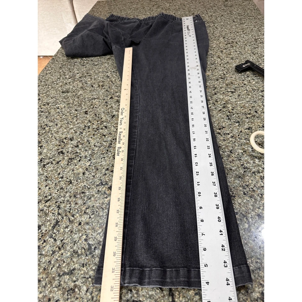 Woman Within Pull On Pants Plus 28W Tall Gray Stretch Waistband Cotton Blend - Image 4 of 4