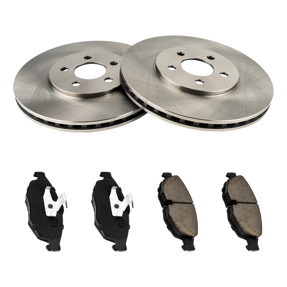 Kit de rotores de disco delanteros y pastillas de freno para 01-06 Chrysler Sebring Dodge Stratus Foto 3 de 4