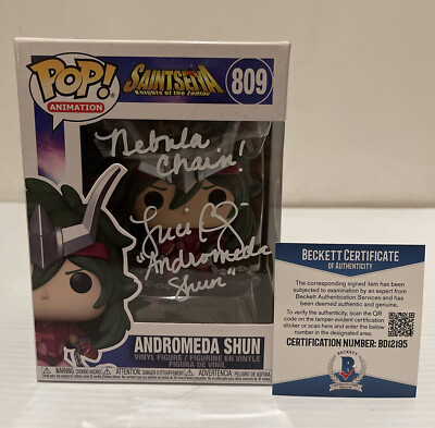 Luci Christian Signed Andromeda Shun Saint Seiya Funko Pop BECKETT COA