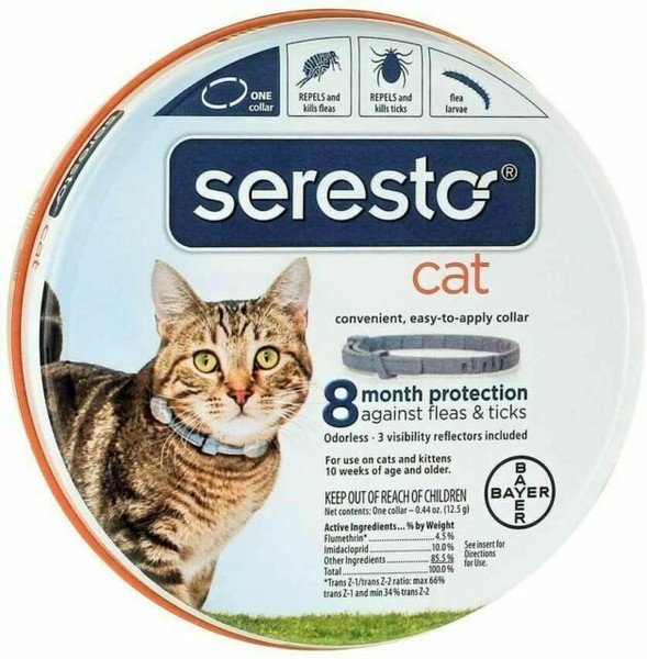 Bayer Seresto Flea and Tick Collar for Cats, 8month Flea and Tick