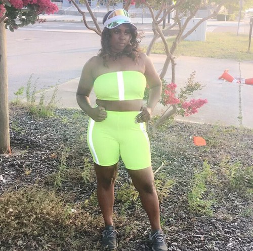 Neon Green, Orange, Black Biker Short 