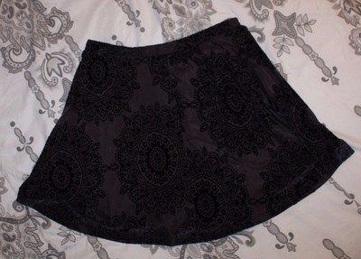 ✓ Heart Dark Navy Blue Full Skirt, sz Juniors Medium built