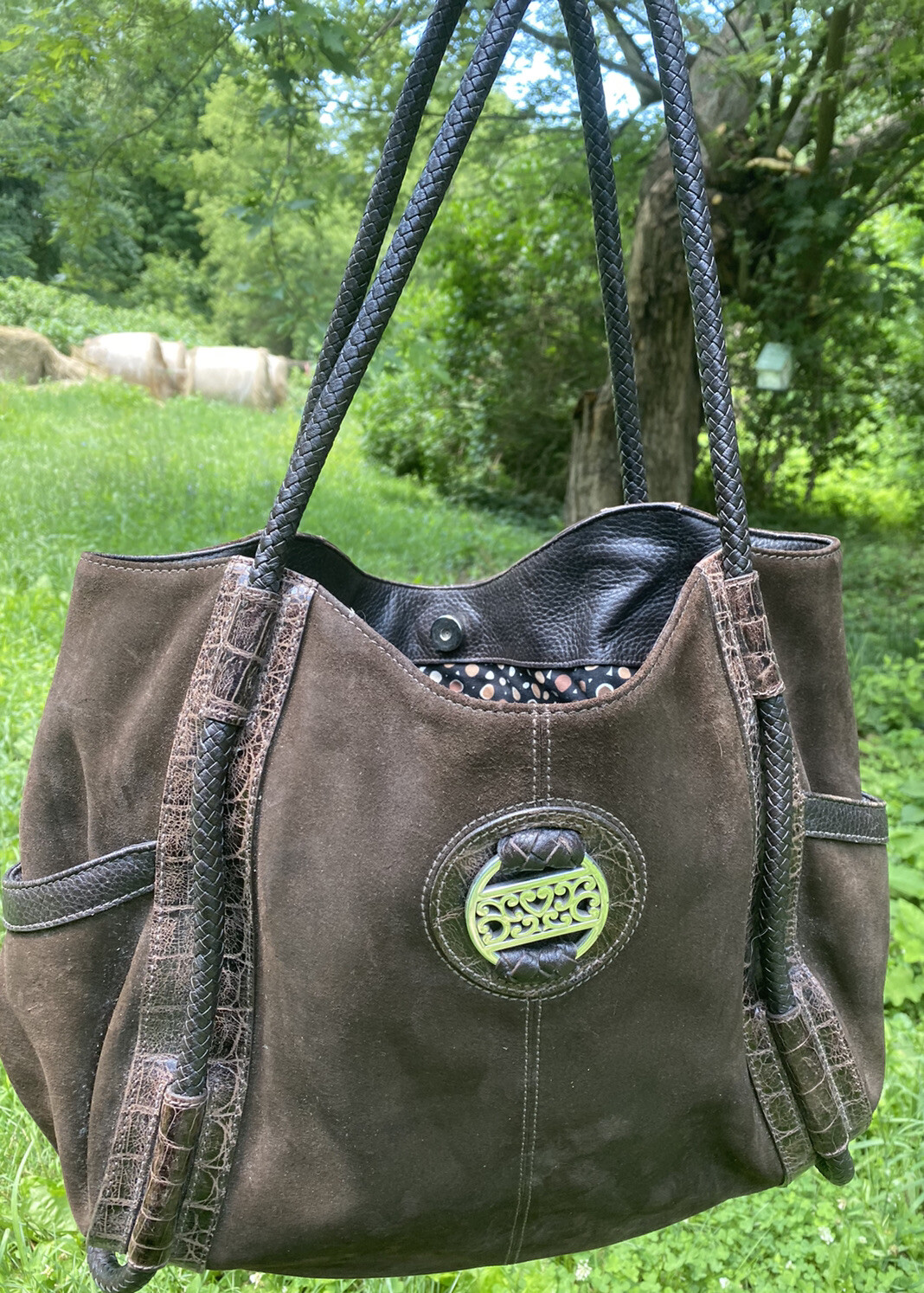 PONY Borsa a tracolla Brighton in pelle scamosciata e pelle BoHo organizer borsa a tracolla NO COPIA