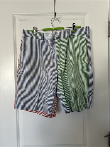 Brooks Brothers 346 Four Panel Multi Color Seersucker Shorts Sz 36 Inseam 9”