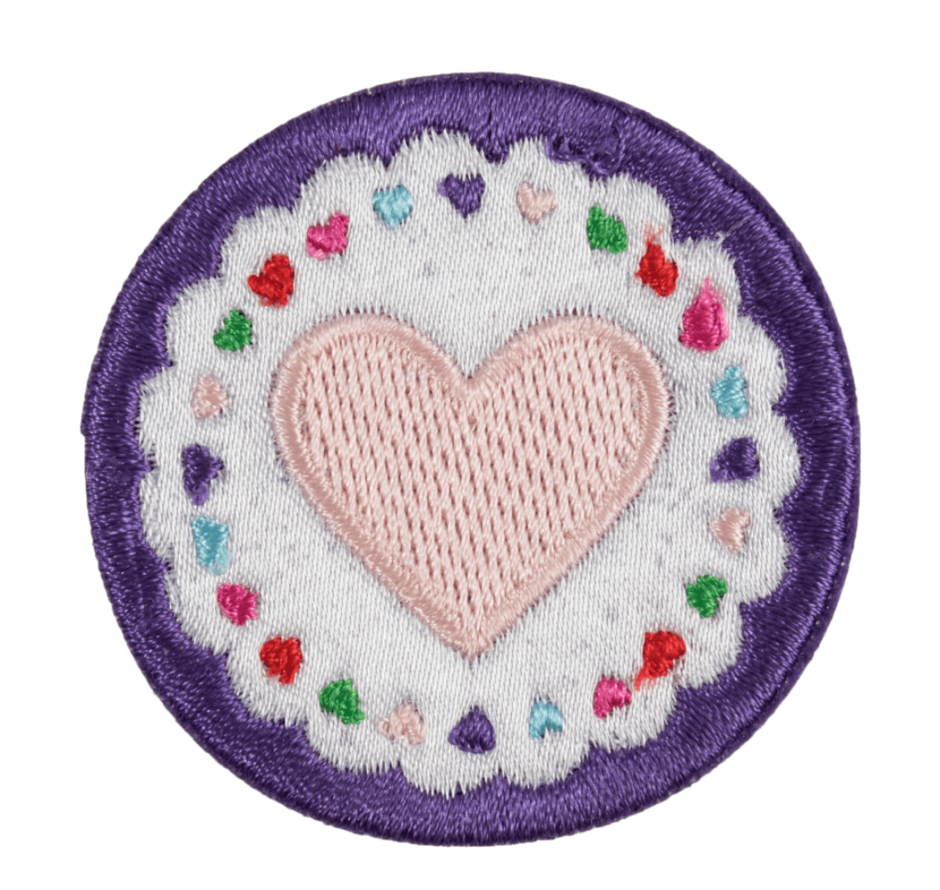 Galedi Pins Iron-On Polyester Heart Motif – Circle Design for Clothing & Bags