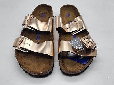 Birkenstock Leather ARIZONA Metallic Copper 42 SOFT FOOTBED