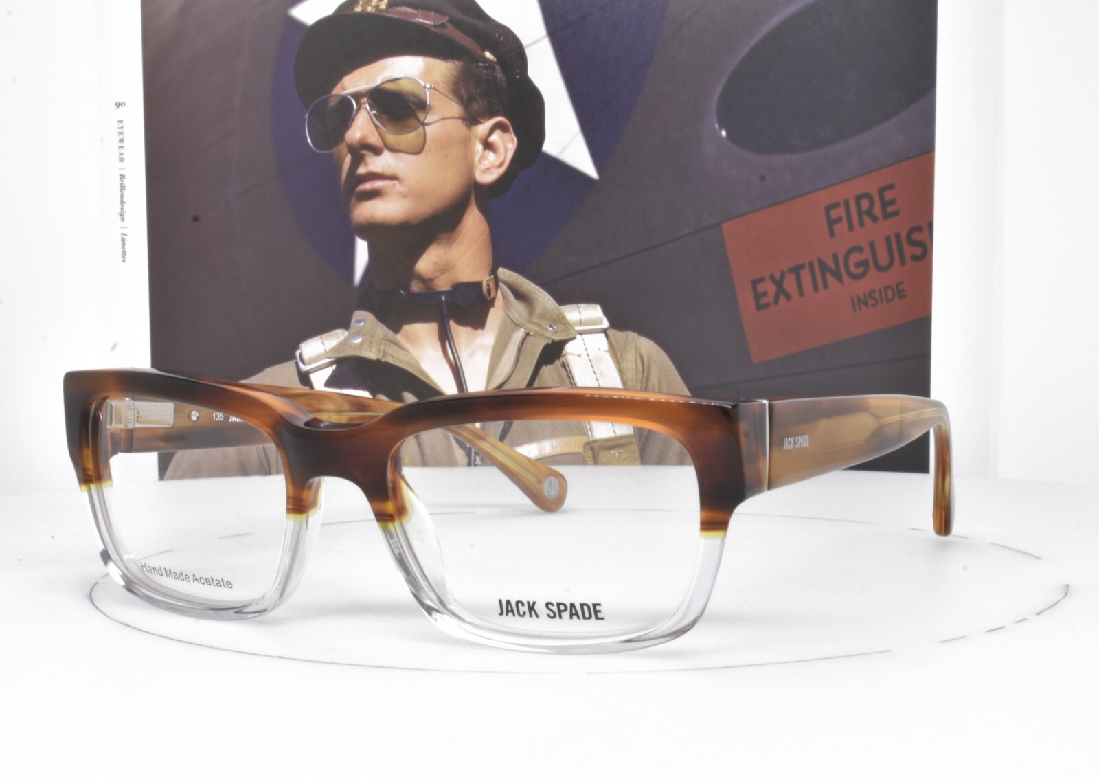 Очки Jack Spade ПРОЗРАЧНЫЕ КОРИЧНЕВЫЕ Havana CLUBMASTER 51-18-135 GRANT 0EE4