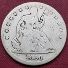 1869 Seated Liberty Half Dollar 50c Circulated B70#57452