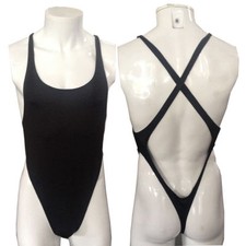 R728 B Mens bodysuit Thong Leotard X Crossing back Soft Smooth