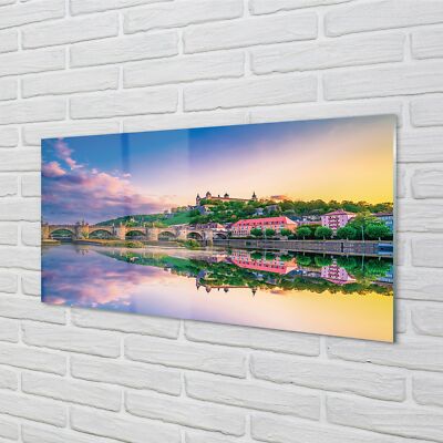 Tulup Acrylglas 100x50 Wandkunst Deutschland Sonnenuntergangfluß