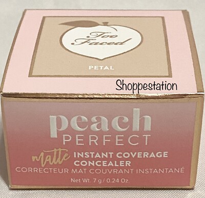 Too Faced Peach Perfect Matte Concealer Instant Coverage Shade PETAL .24oz / 7g