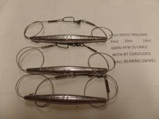 3 High Speed Wahoo Inline Trolling Weight 16 20 24 oz 600lb SS Cable sinkers 