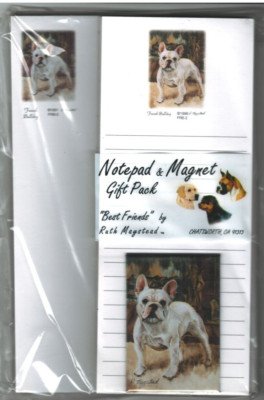 New Frenchies List Pad, Note Pad & Magnet Gift Set Ruth Maystead - Bulldogs