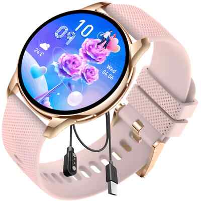 Smartwatch Damen mit Telefonfunktion Bluetooth Armbanduhr für IOS Android Xiaomi