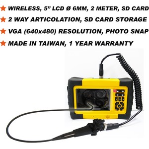 Wireless 2Way Articulating Φ6MM 2M VGA Borescope Borosopio 