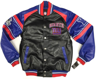 【NFL New York Giants】 フェイクレザージャケット S-177 NFL New York Giants】 フェイクレザージャケット S-177