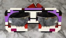 Avante Garde Sunglasses Building Brick Wearable Art Sculpture Mirrored Lenses.